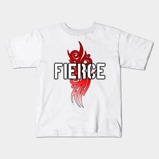 'FIERCE' Typography Design- Red Kids T-Shirt